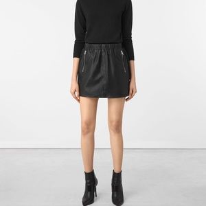 All Saints Suko leather mini skirt M